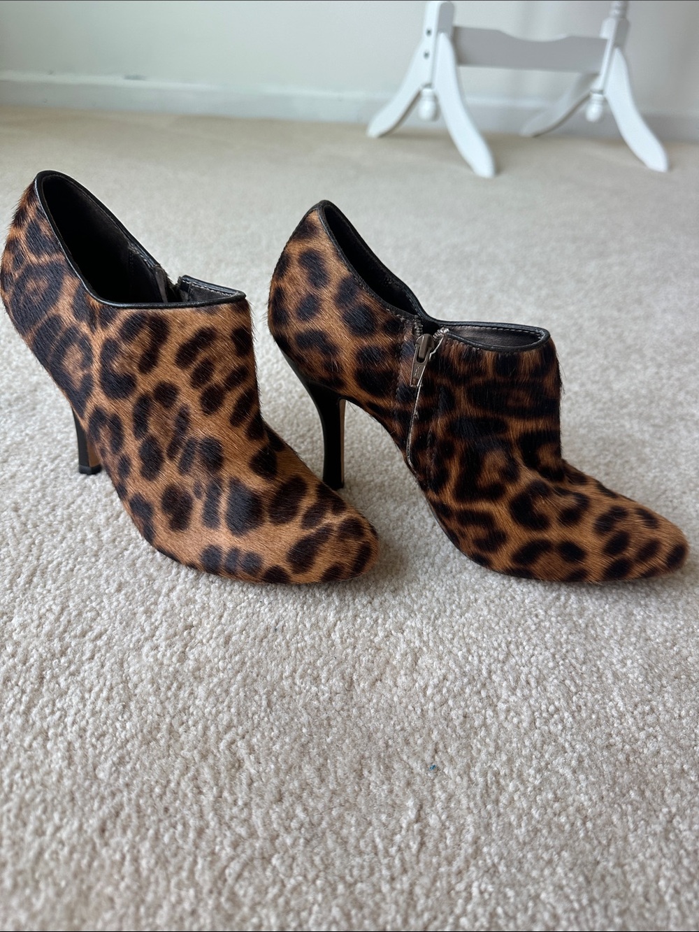 Isola Leopard Print Ankle Booties in Brown and Black